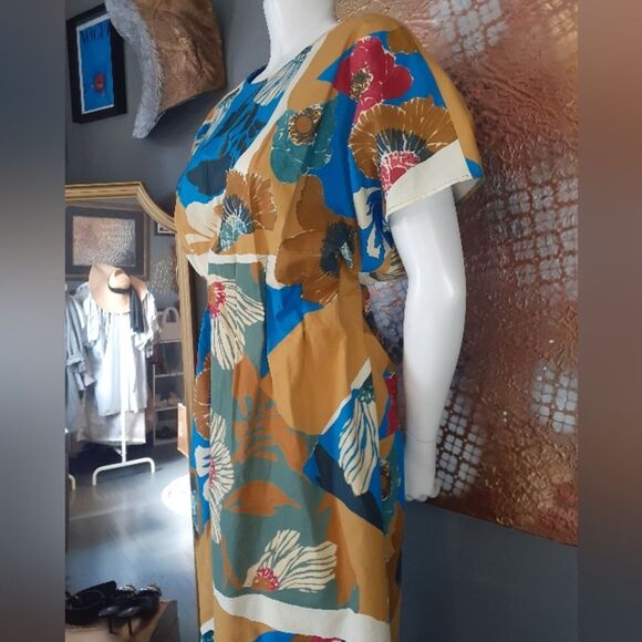 Zara Autumnal Floral Abstract Maxi Dress - Picture 9 of 16